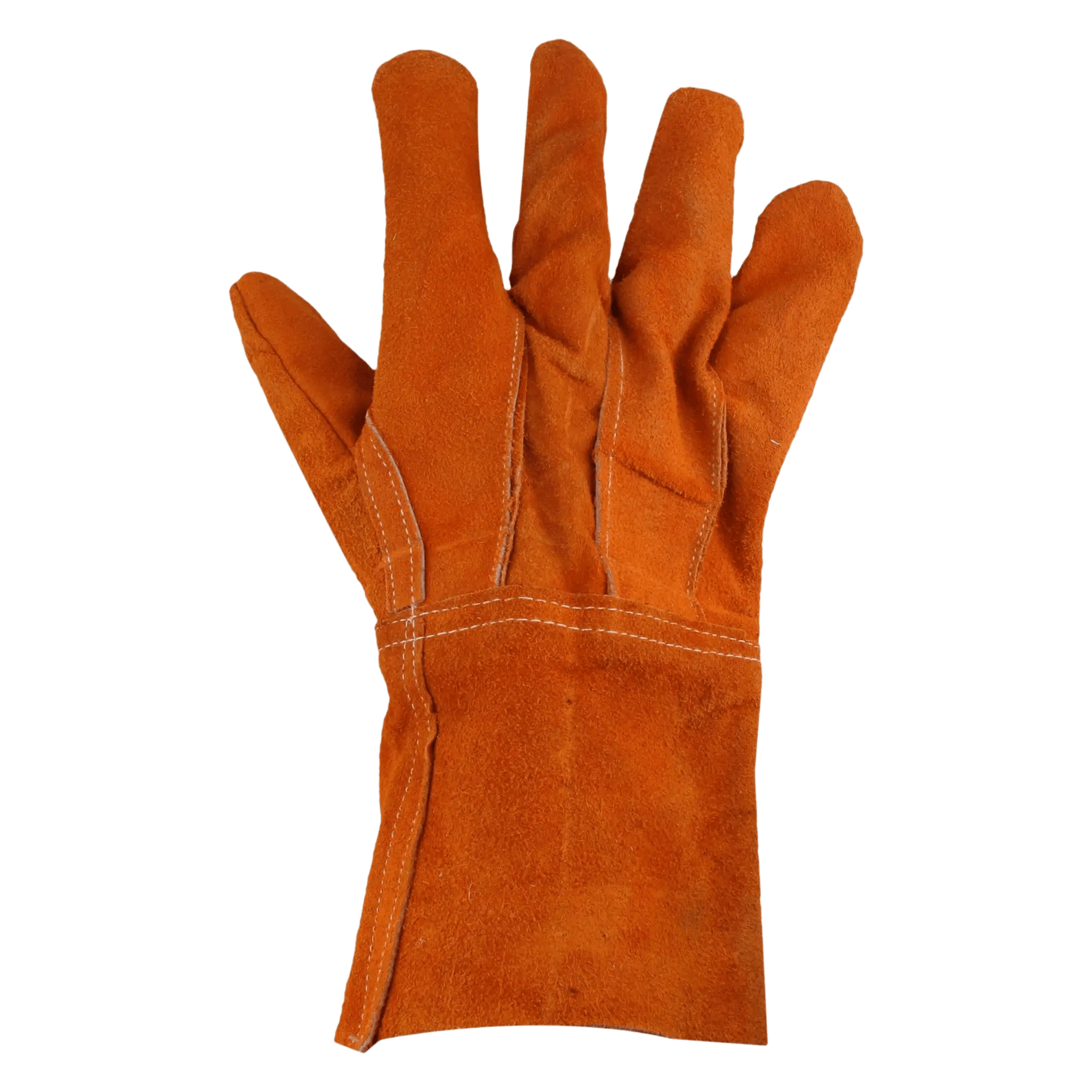 Guantes de Carnaza Largo/ Refuerzo en Palma / Resistente a Abrasión y Temperaturas Moderadas.