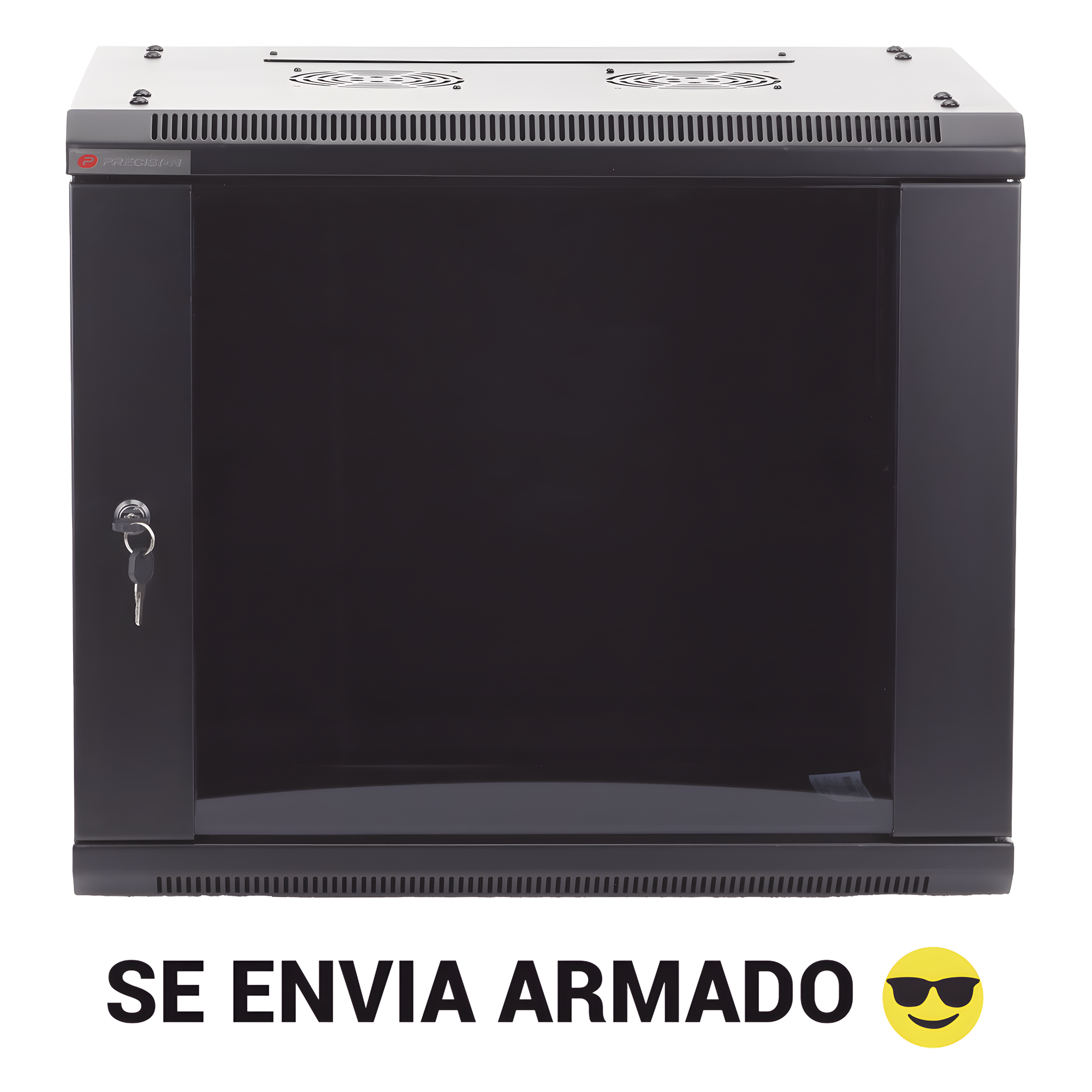Gabinetes PRECISION, Con Puerta Perforada, de 19in, 6UR, 450mm de Profundidad, Color Negro · SKU PSTC-06-645-BDP