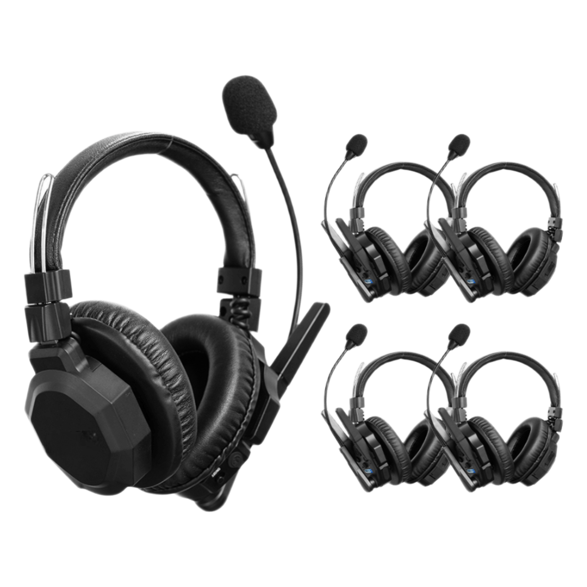 Intercomunicador Inalámbrico Binaural / Cancelación de Ruido IA / Alcance 500 m (1640 ft) / Bluetooth / Batería 1050 mAh / Full-Duplex / Kit 5 Unidades — TXPRO · SKU TXMAX5