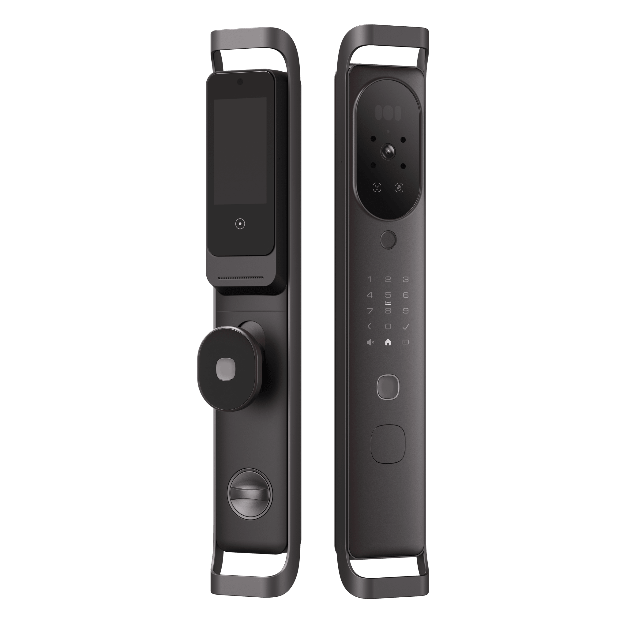 Cerradura Inteligente Multibiométrica / Reconocimiento Facial + Venas Palma + Huella Digital / Teclado Numérico + Tarjetas IC + NFC / Pantalla HD 4.5 Pulgadas / Wi-Fi 2.4 GHz / Doble Batería 6500 mAh / App Smart