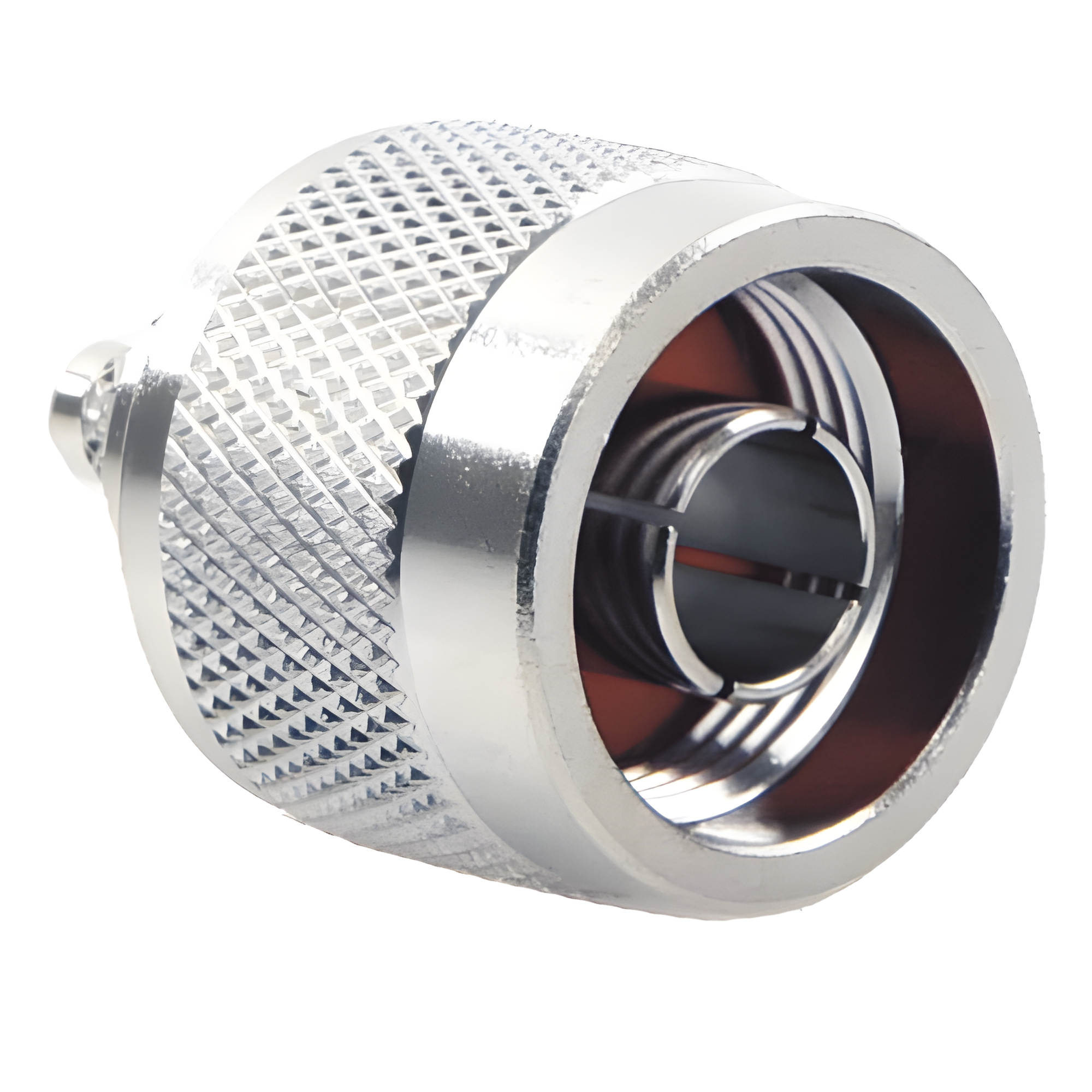 Conector N Macho Coaxial de Anillo Plegable para Cable RG-142/U, Niquel/ Oro/ Teflón. — RF INDUSTRIES,LTD · SKU RFN-1005-C1