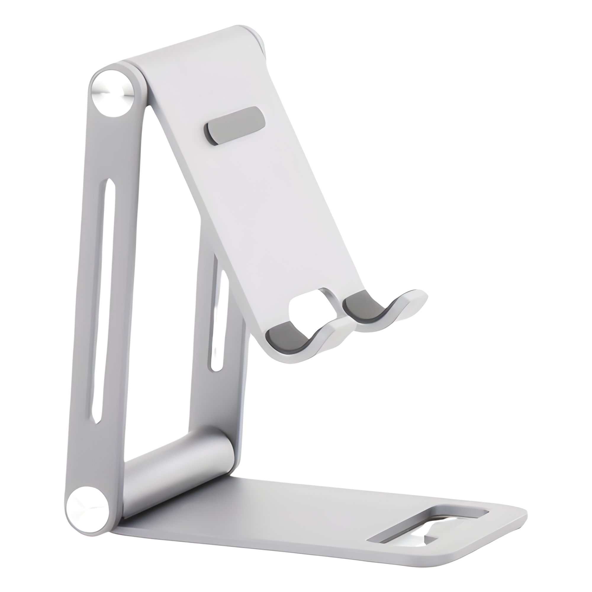 Soporte para Teléfono Celular de Aluminio | Angulo Ajustable | Amplia Compatibilidad con dispositivos de 4.7'' a 7.9'' | Antideslizante | Antiarañazos | Plegable | Color Gris.