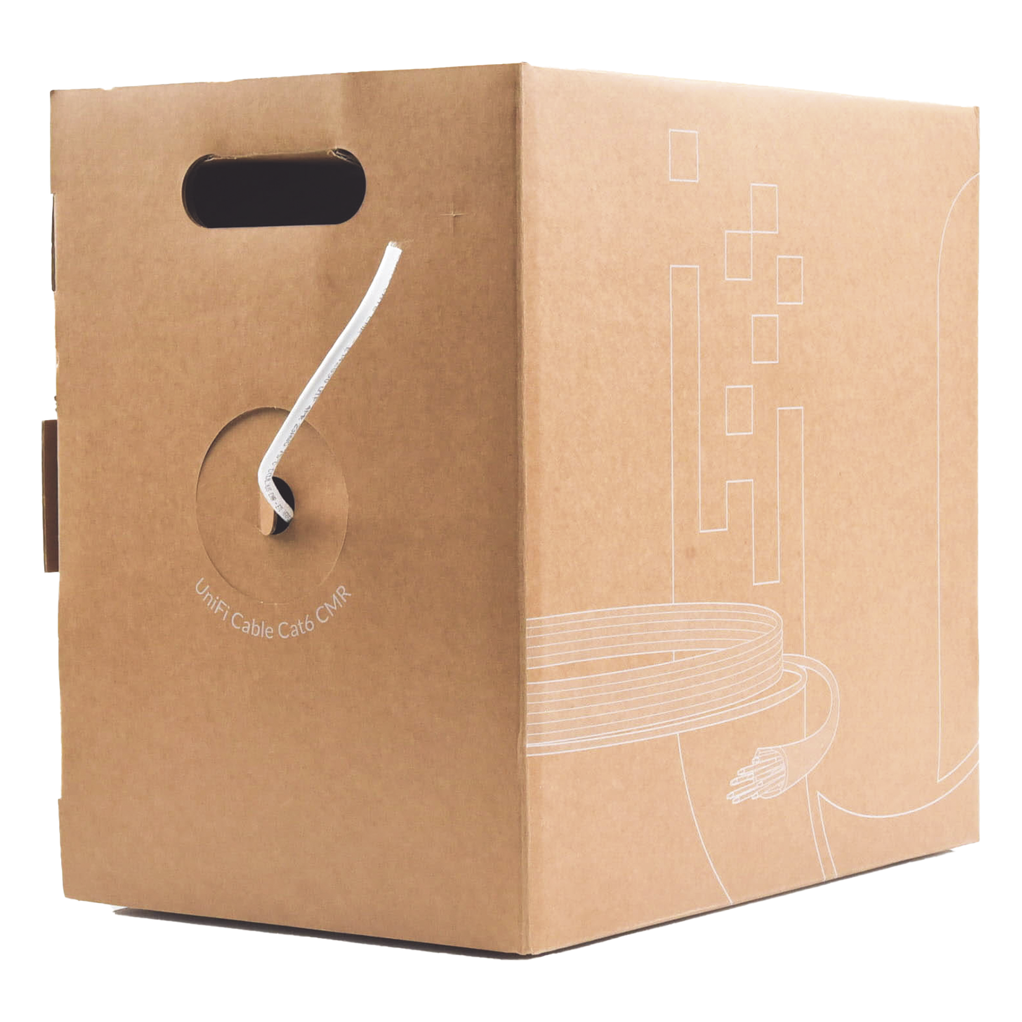 Cable UTP Cat6 / 23 AWG Cobre Sólido / 1 Gbps / CMR Riser / Bobina 305 m (1000 pies) — UBIQUITI · SKU U-CABLE-C6-CMR