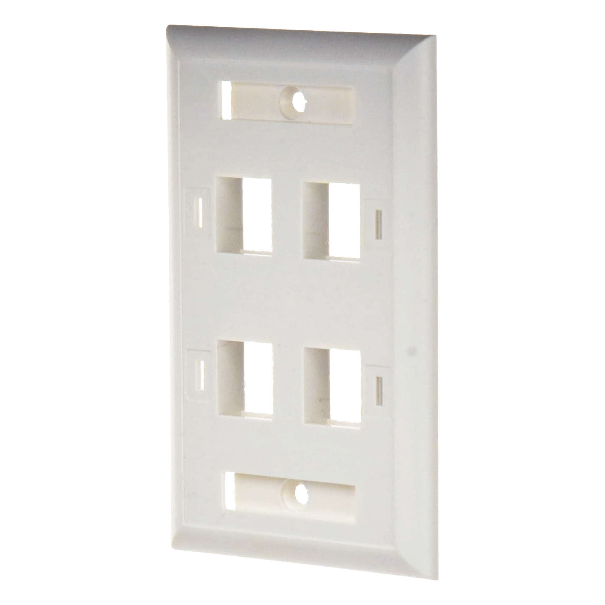 Placa de Pared Keystone / 4 Puertos / Espacio para Etiqueta / UL 94V-0 / 70 x 115mm (2.75' x 4.52')