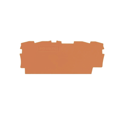 Placa Final e Intermedia / 0.8 mm Espesor / Naranja / Poliamida PA 66 / UL94 V0 / Montaje Tipo Encajable / 70 x 33 mm (2.756 x 1.299 in) — WAGO · SKU 2002-1492
