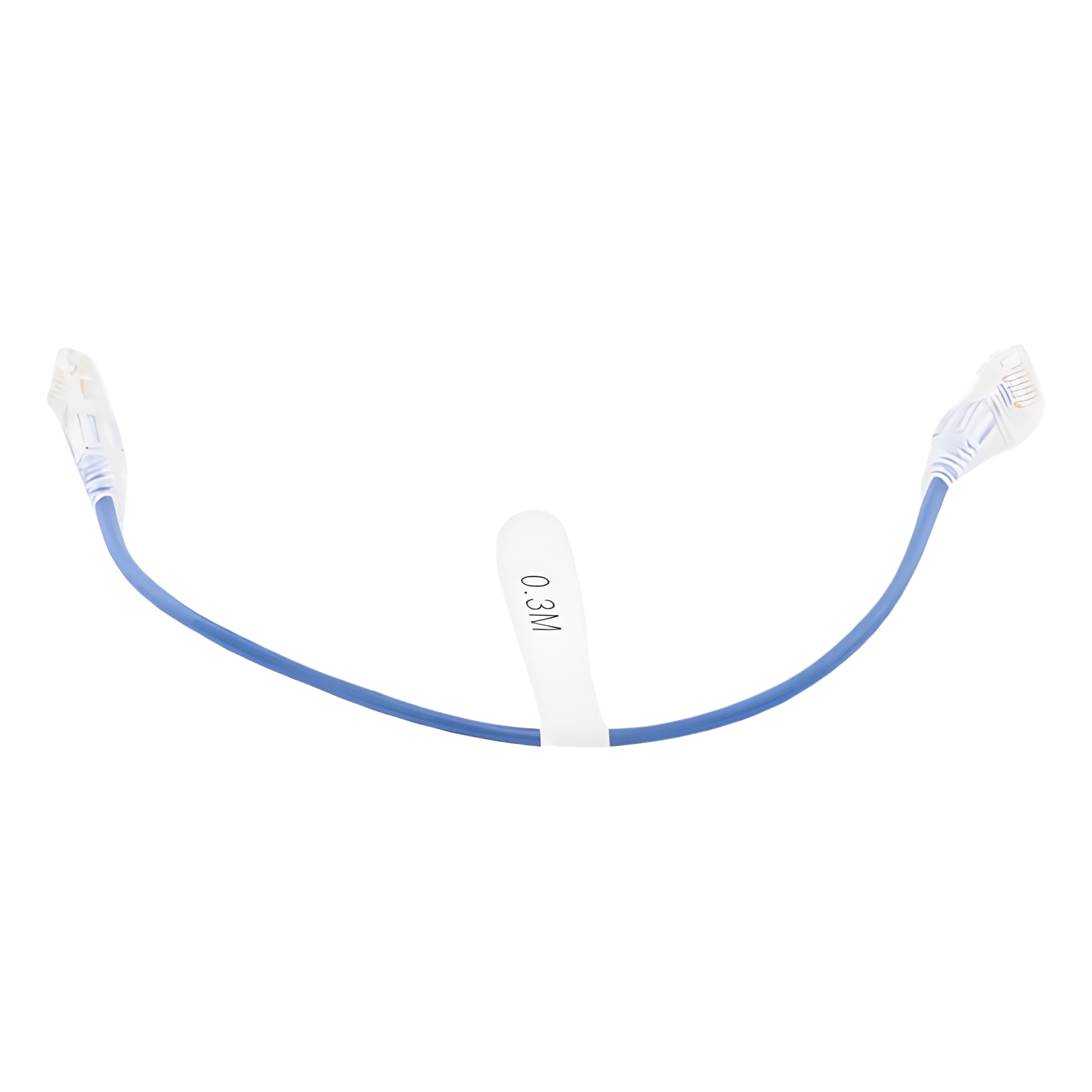 Cable de Parcheo Slim UTP Cat6 - 30 cm (11.81 Pulgadas) Azul Diámetro Reducido (28 AWG)