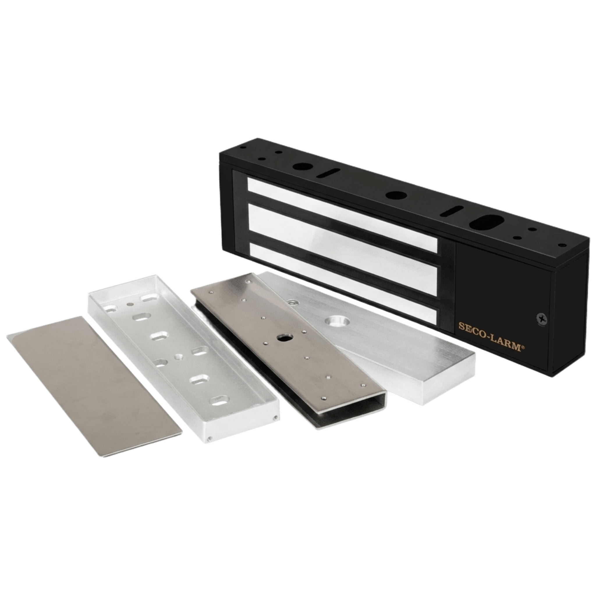 Kit Para Control de Acceso Incluye Chapa Magnética de 1200 Lbs Color Negro / Montaje En "U" Para Puerta de Cristal / Uso Interior / Certificación UL / Diseño Elegante