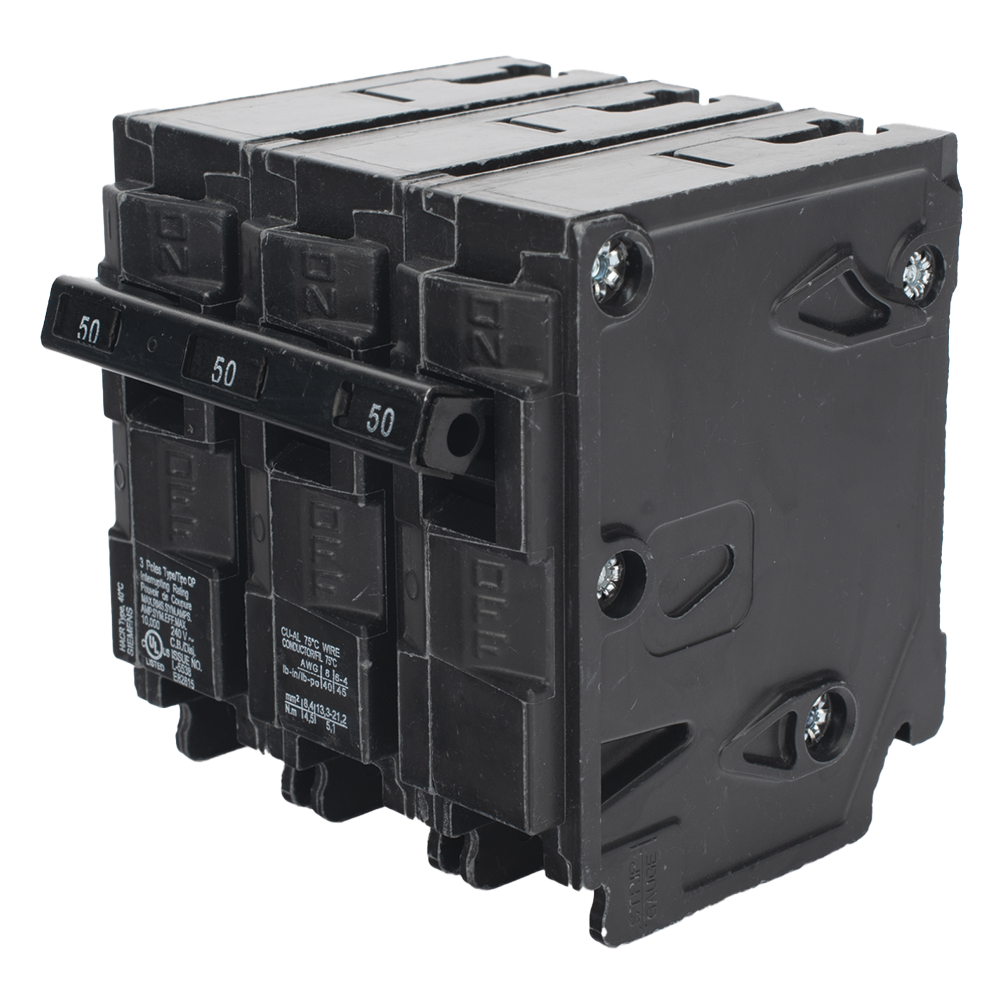 Interruptor automático enchufable tipo QP 3 polos, 50 amp — SIEMENS · SKU Q350