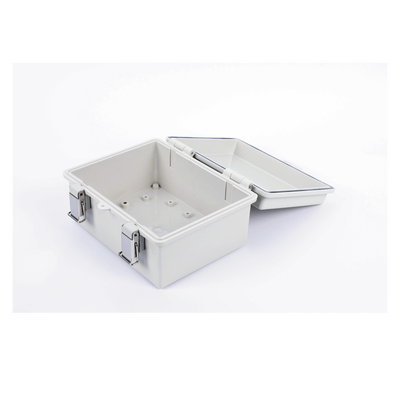 Gabinete de Plástico ABS, Uso en Intemperie IP66 (170 x 220 x 110 mm) Cierre por broche Inoxidable y Permite Cerrado con Candado y Llave (Perno 5mm) No Incluido