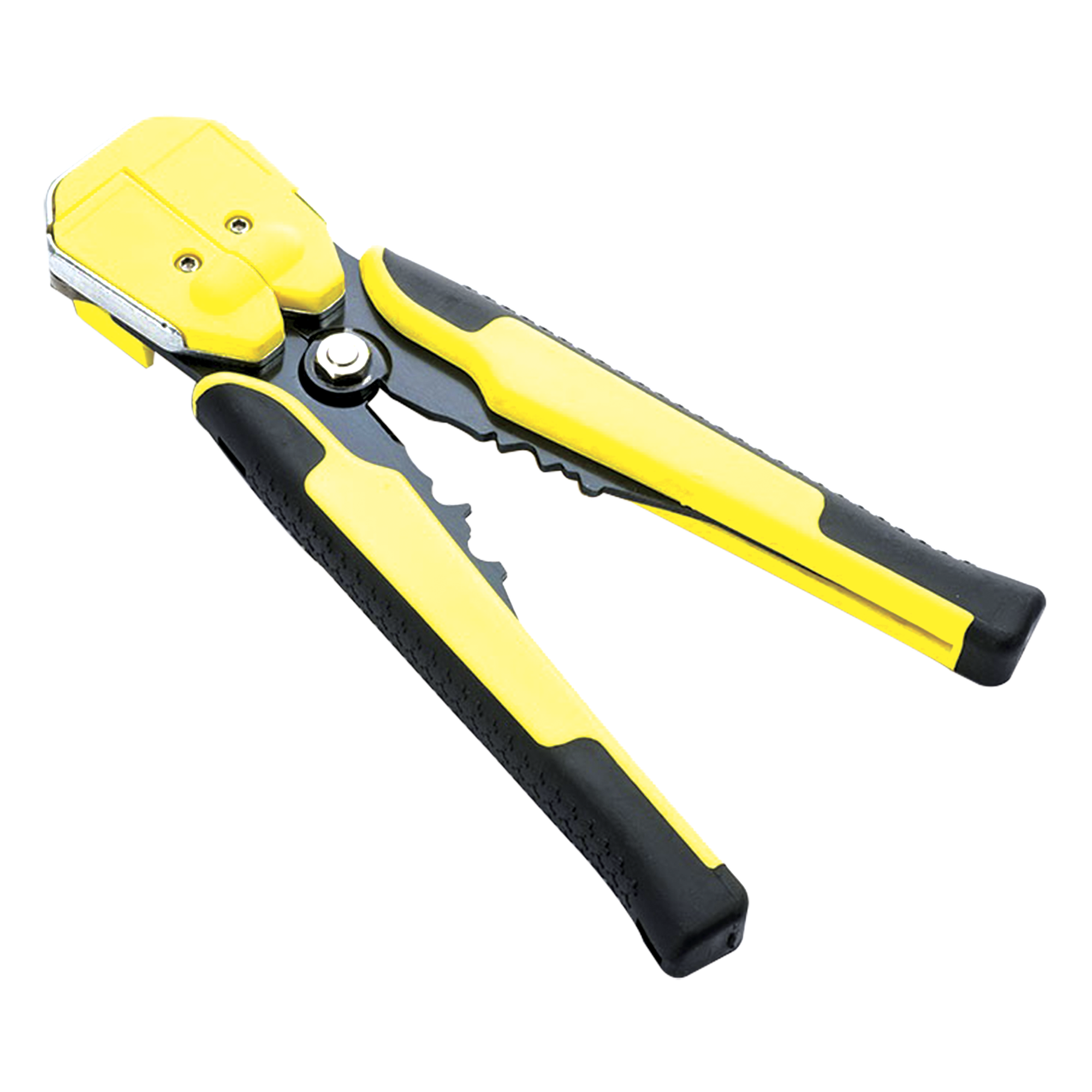 Pinza multifuncional Pelacables, con terminal de pestaña, prensado automático de color amarillo.      — EPCOM POWERLINE · SKU JX-1301