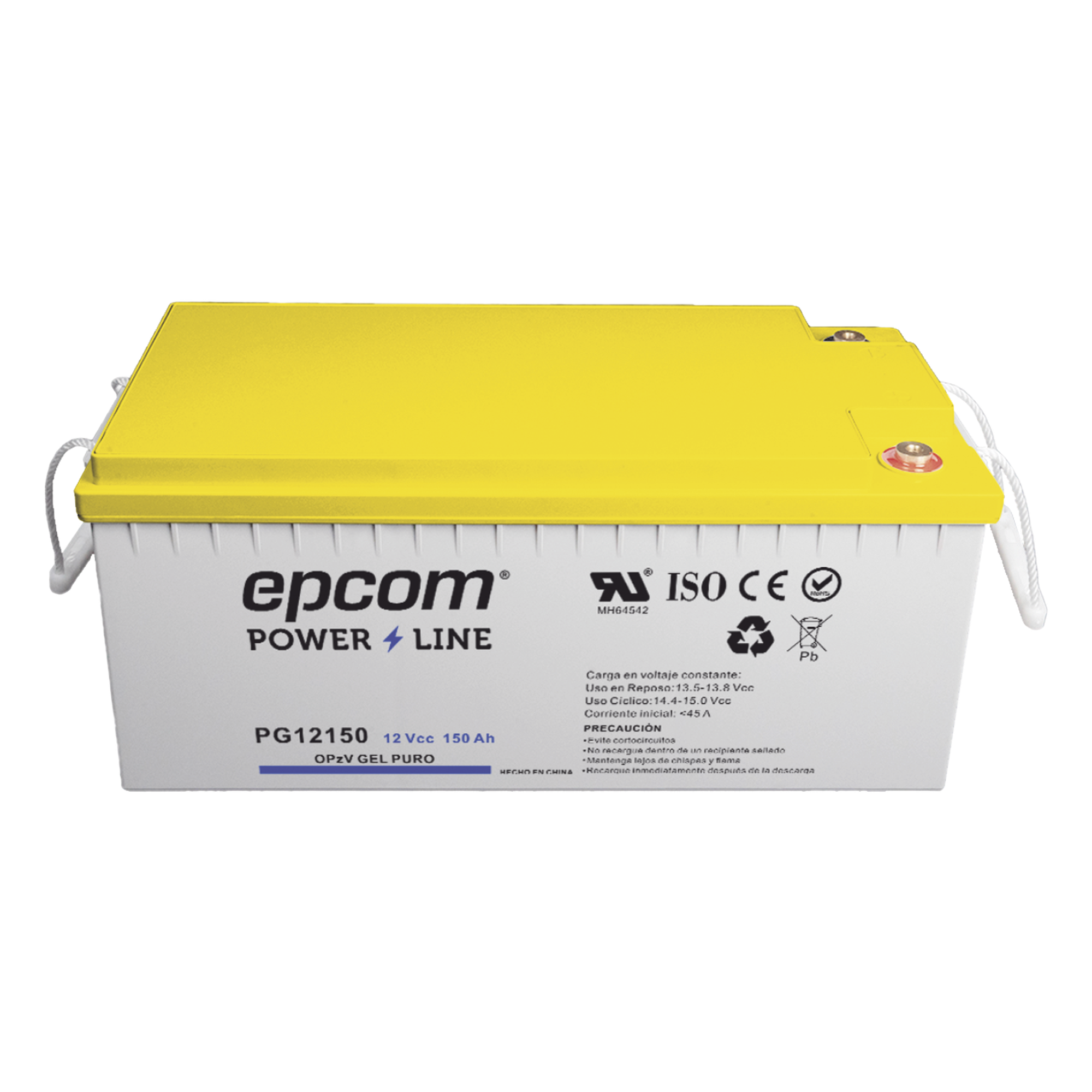 Batería de GEL PURO OPzV / 12 V @ 150 Ah / Ciclo profundo / Uso en Aplicaciones Fotovoltaicas y de Respaldo — EPCOM POWERLINE · SKU PG12150