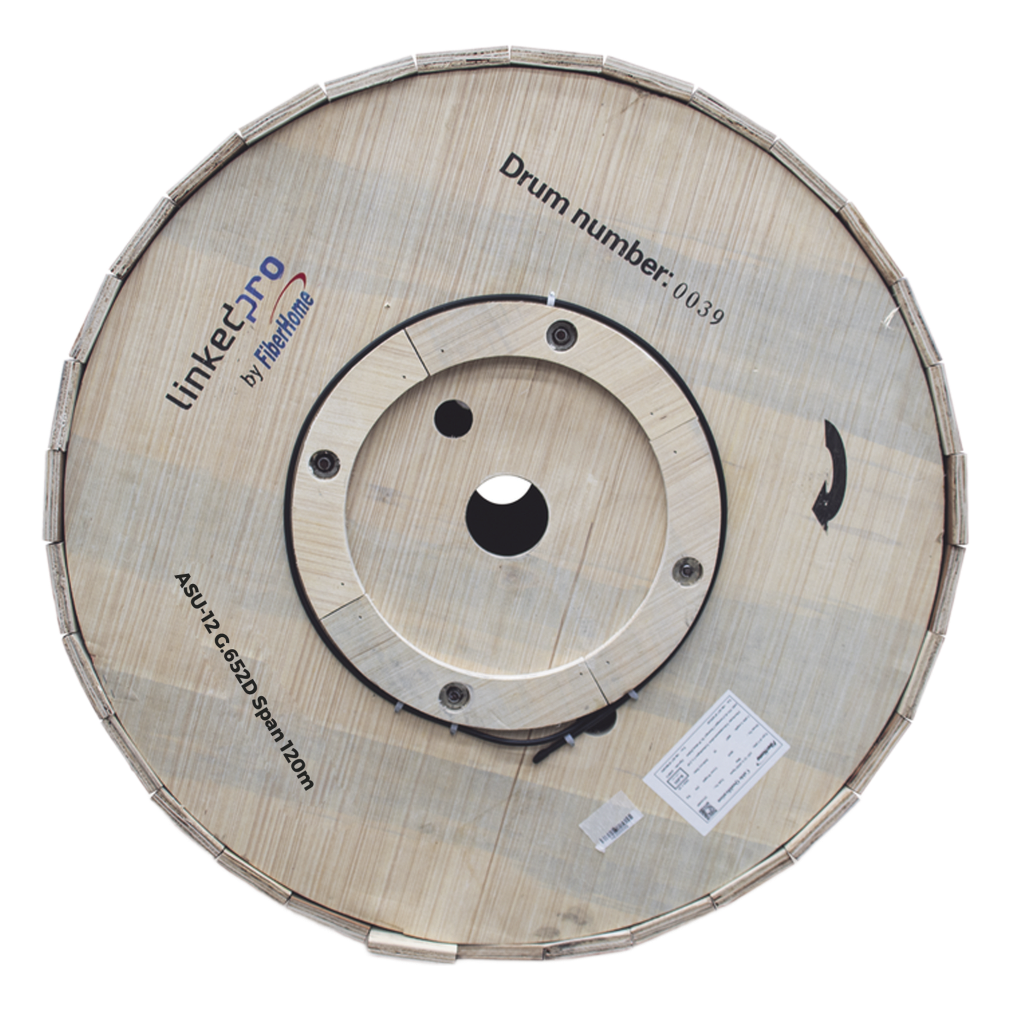 Carrete de 4 km de Fibra Óptica Aérea Mini ADSS (ASU) G.652D, Monomodo de 12 Hilos, Exterior, Span 120, Loose Tube — LINKEDPRO BY FIBERHOME · SKU MINI-ADSS-12C-S120/4KM