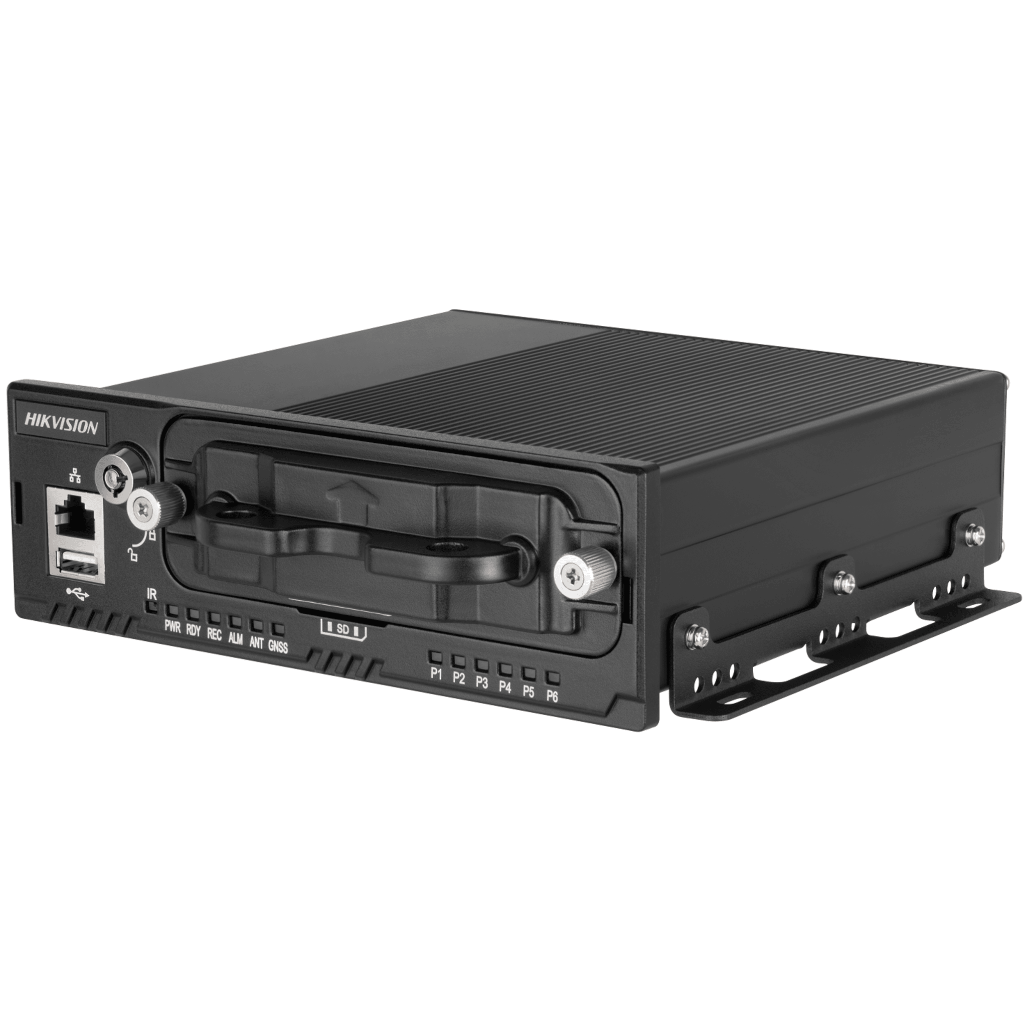 NVR Móvil de 8 Canales / 5 Megapixel / 4 Puertos PoE + 4 Vía Switch / 2 Bahías de HDD / Incluye Modulo GPS / Conector M12