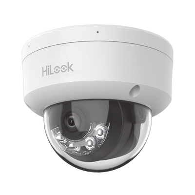 HiLook Series / Domo IP de 2 Megapixel (1080p) / Lente 2.8 mm / 30 mts IR / Micrófono Integrado / Exterior IP67 / PoE / dWDR / H.265+ / ONVIF — HiLook by HIKVISION · SKU IPC-D120HA-U