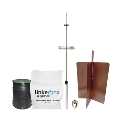 Kit pararrayo LinkedPro básico. Ideal para la protección de mástiles y postes. — LINKEDPRO BY EPCOM · SKU KLP-DIPOLO-BASIC