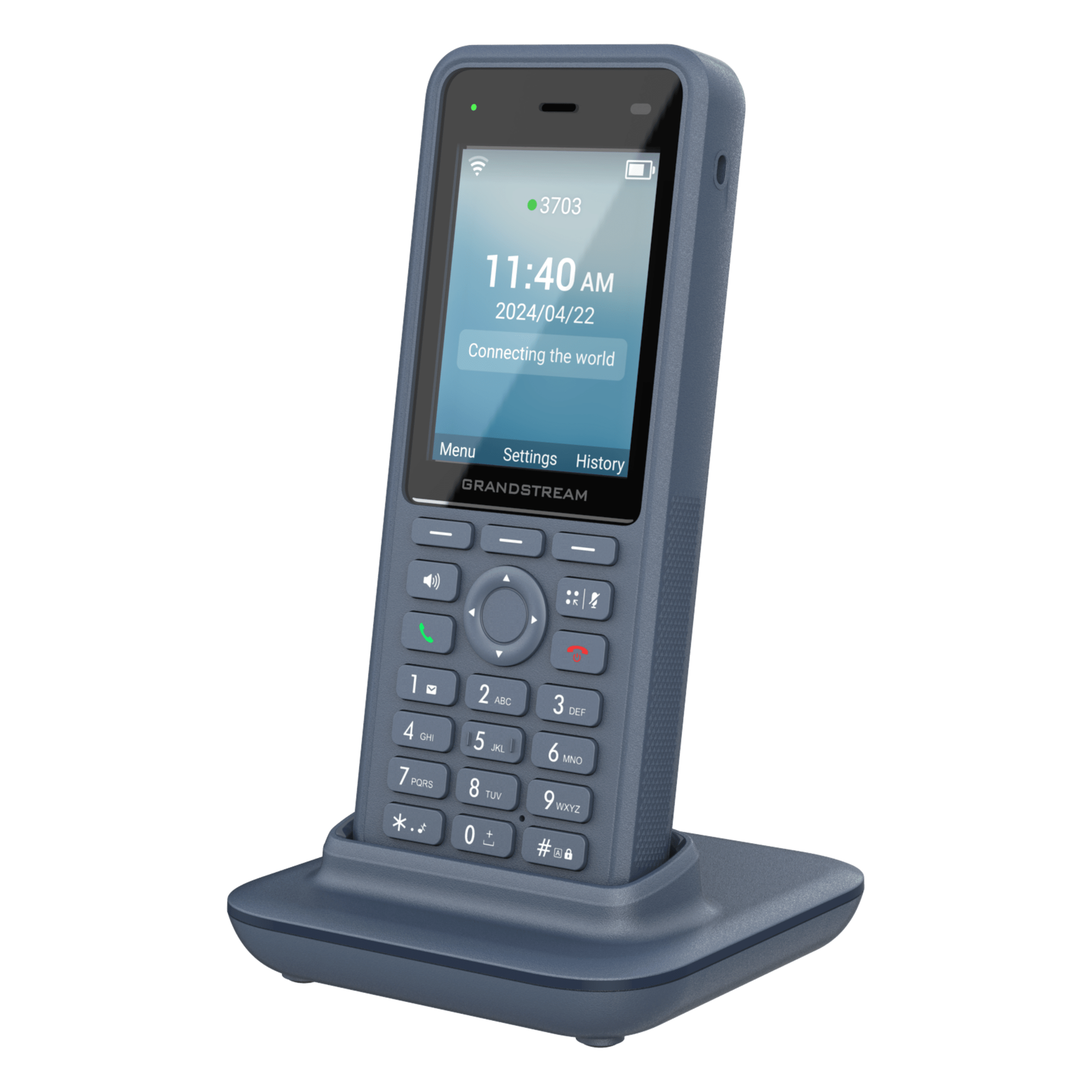 Teléfono IP Wi-Fi Inalámbrico / Wi-Fi 6 Doble Banda / IP69K / Batería 3000 mAh / 4 Vías Conferencia / Bluetooth / USB-C