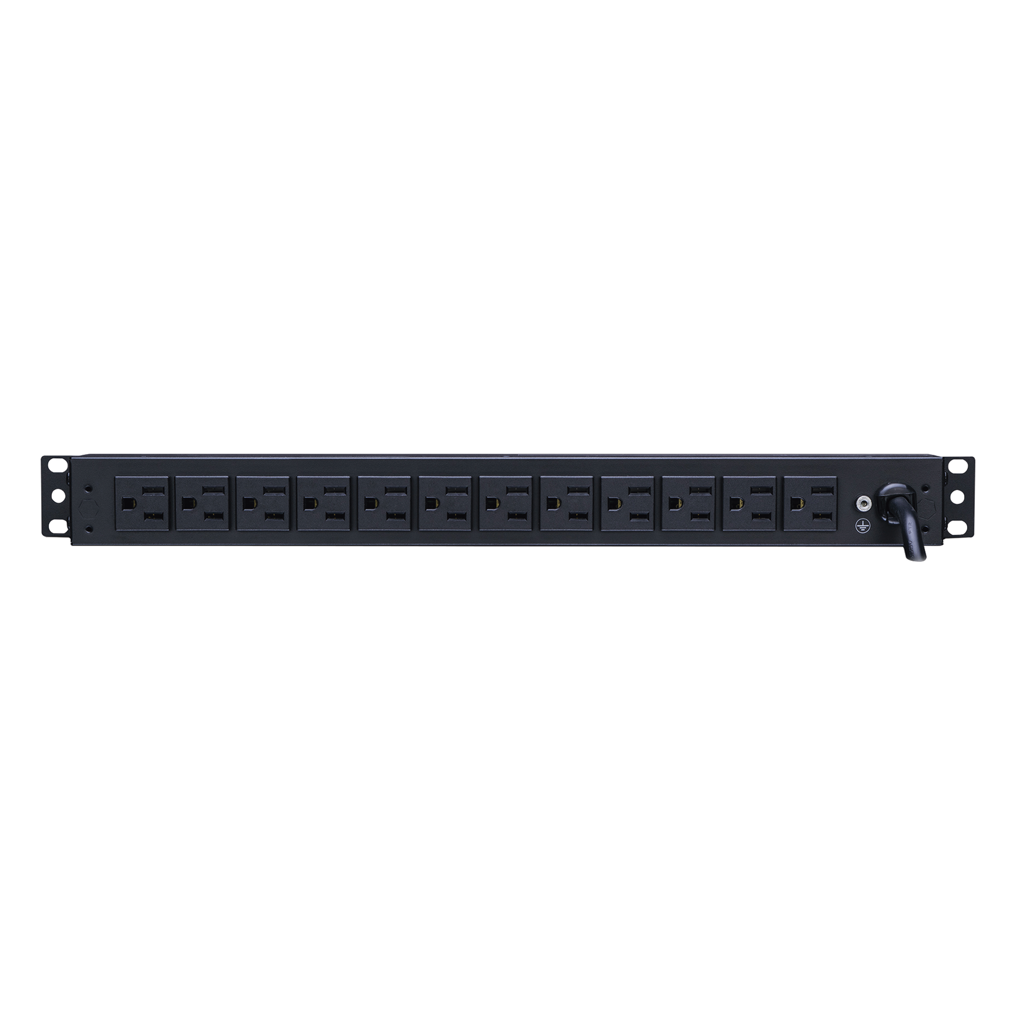 PDU Básico Para Distribución de Energía, Con 12 Tomas NEMA 5-15R Traseras, 1UR, 15 Amp, 120 Vca — CYBERPOWER · SKU PDU15B12R