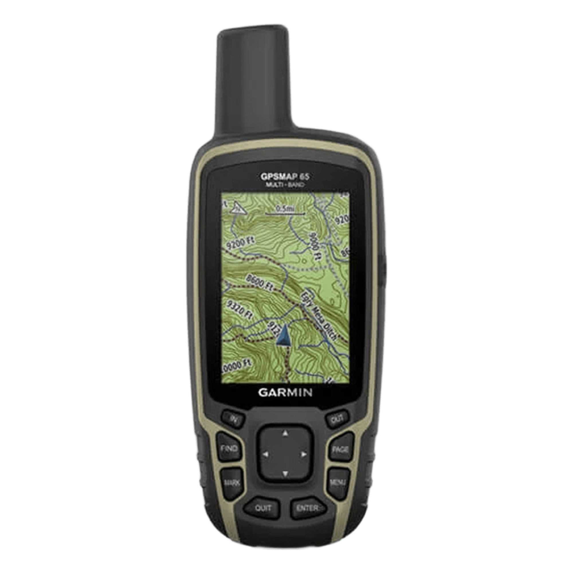 GPS Portátil GPSMAP 65 / con Pantalla a Color / Almacenamiento Interno de Hasta 5,000 Puntos / Memoria Interna de 16 GB / Resistente al Agua IPX7. — GARMIN · SKU 10-02451-00