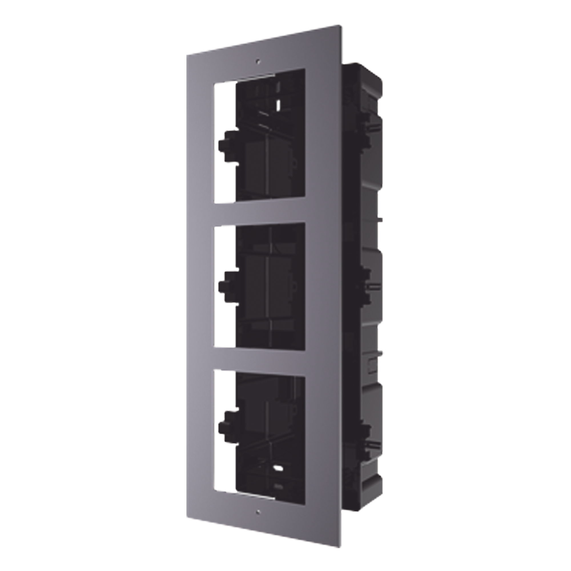 Base de 3 Espacios para EMPOTRAR Módulos de Videoporteros Hikvision