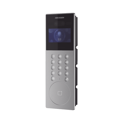 Videoportero IP Multiapartamento con Reconocimiento Facial / Llamada a App HikConnect (requiere monitor) / Protección IP65 / Apertura por Rostro, Tarjeta o App