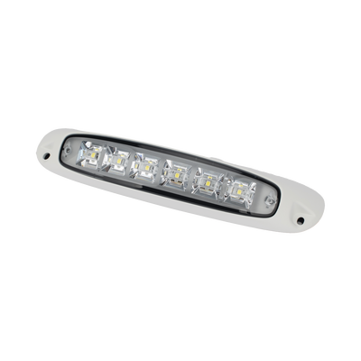 Luz Auxiliar de Escena de 6 LED, Blanco, Lente Transparente, Bisel Blanco