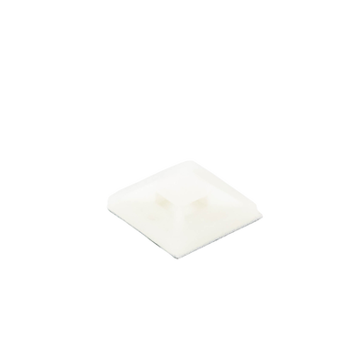 Montaje-Sujetador Adhesivo STRONGHOLD de 4 Vías de 1" x 1" x 1/4", Color Natural, Nylon 6.6 Retardante de Llamas V-2, Paquete de 100pz