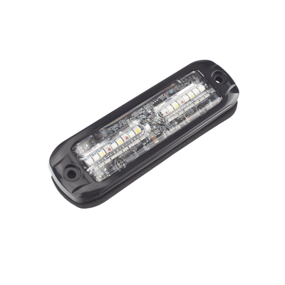 Luz Auxiliar de 18 LEDS, Tricolor Rojo/Azul/Blanco, Lente transparente, Bisel Negro