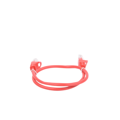 Cable de Parcheo UTP Cat5e - 0.5 Metros (1.64 Pies) - Rojo
