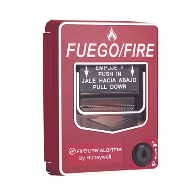 Estación manual de incendio direccionable de doble acción, con texto en español, para lazo SLC — FIRE-LITE · SKU BG12-LX-SP