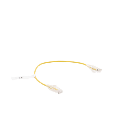 Cable de Parcheo Slim UTP Cat6 - 30 cm (11.81 Pulgadas) Amarillo Diámetro Reducido (28 AWG)