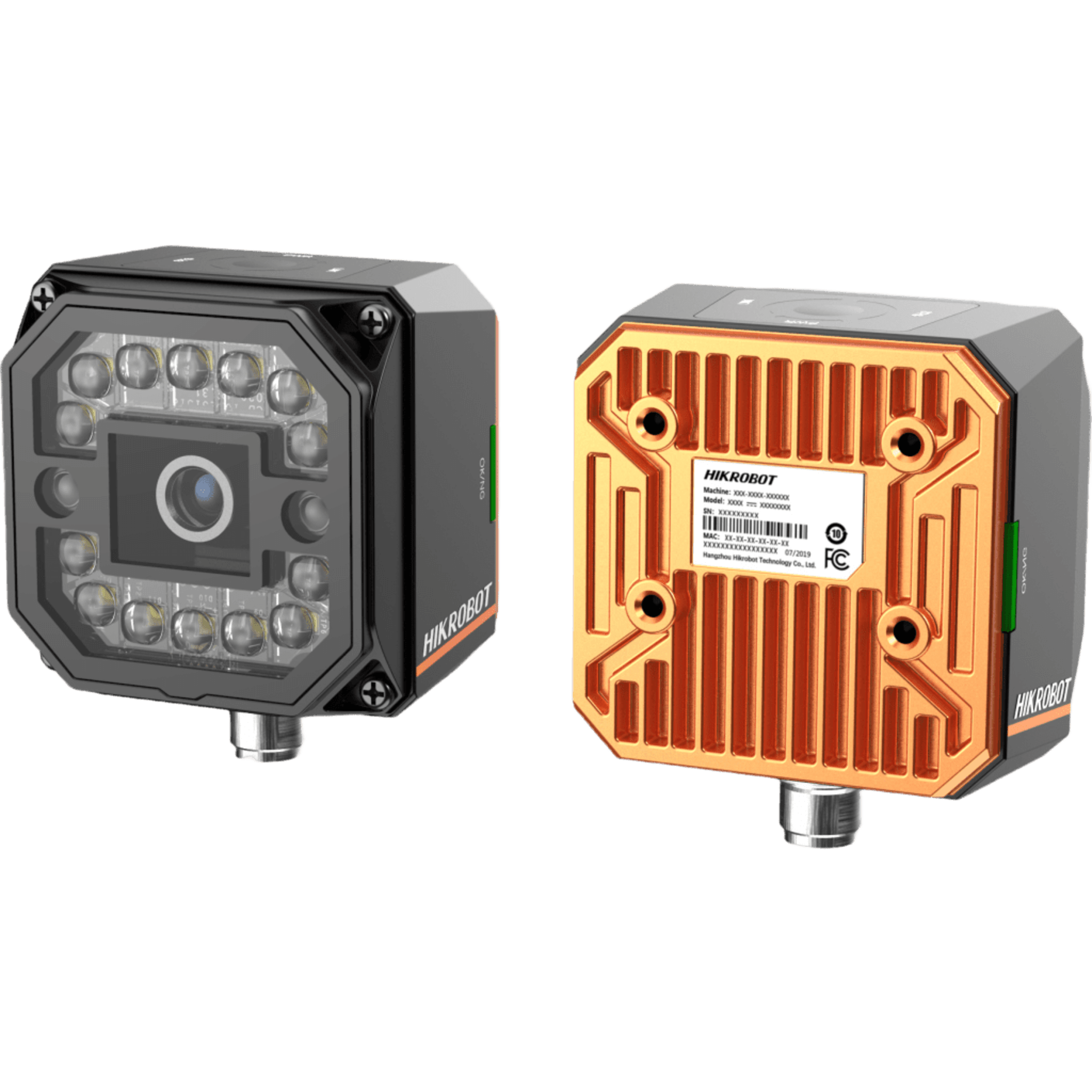 Sensor de Visión Mono 5 MP / Algoritmos de Posicionamiento y Medición / 30 fps / CMOS Global Shutter / IP67 / Comunicación RS-232 Ethernet PROFINET Modbus / LED Blanco 14 Lámparas — HIKROBOT · SKU MV-SC3050M-12M-WBN