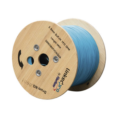 Fibra Óptica Multimodo OM4, 2 mm, Simplex, Tight Buffer, 900 micras, Color Aqua, Precio Por Metro, (Hasta 2000 Metros en un Solo Tramo de Cable)