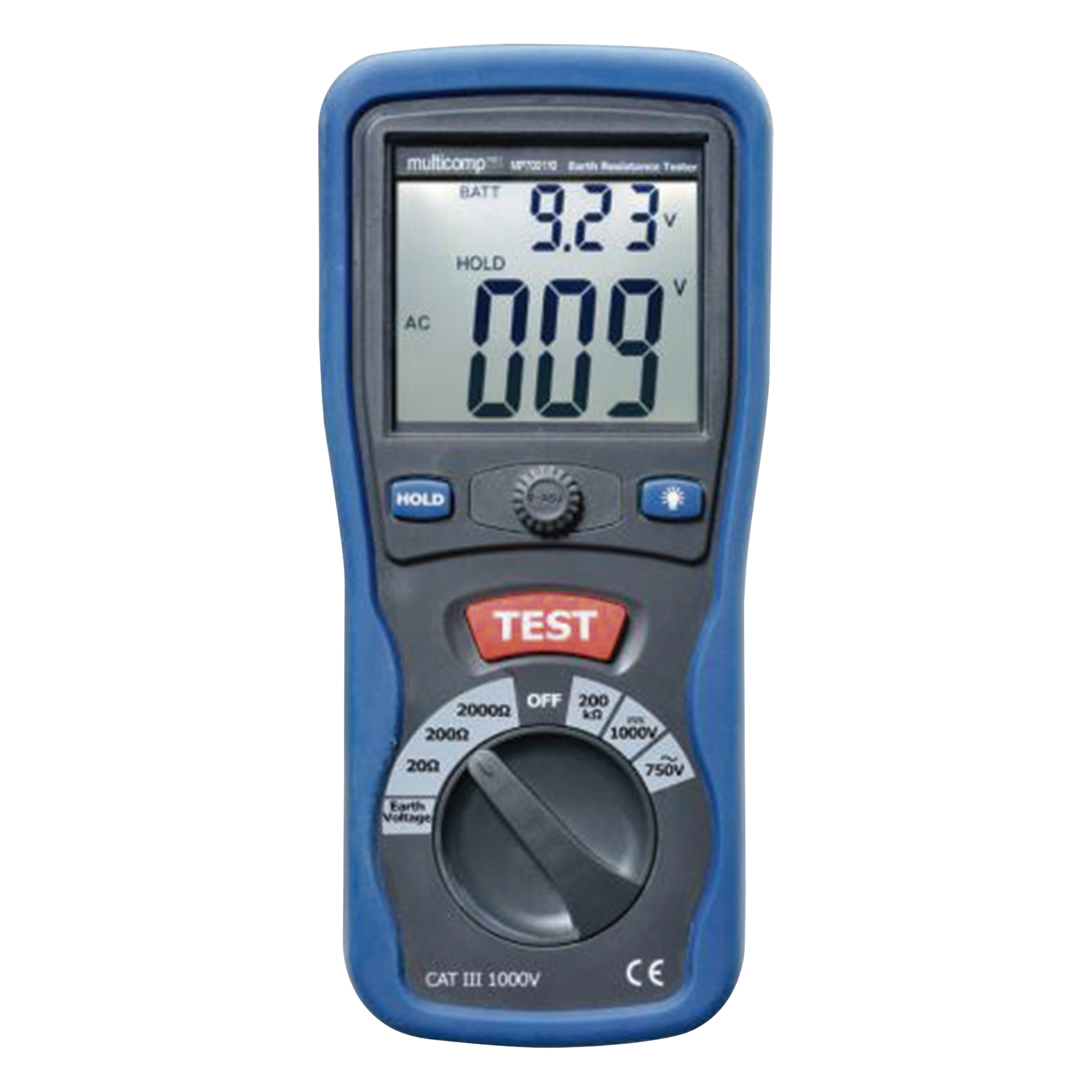 KIT de Medidor de Resistencia a Tierra Digital ( Terrómetro ), a 3 hilos  CAT III / 1000 V. — TOTAL GROUND · SKU KRT-01-3PN