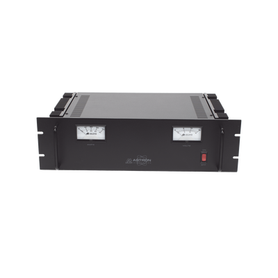 Fuente de poder 13.8Vcc, 35A, lineal regulada con circuito cargador de baterías, para instalación en rack