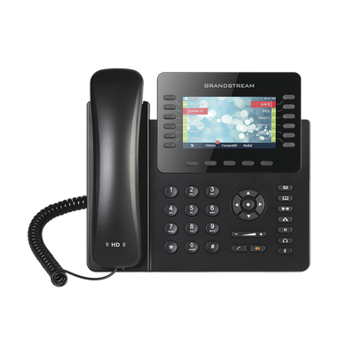 Teléfono IP empresarial de 12 Líneas con 5 teclas de función y conferencia de 4 vías, PoE