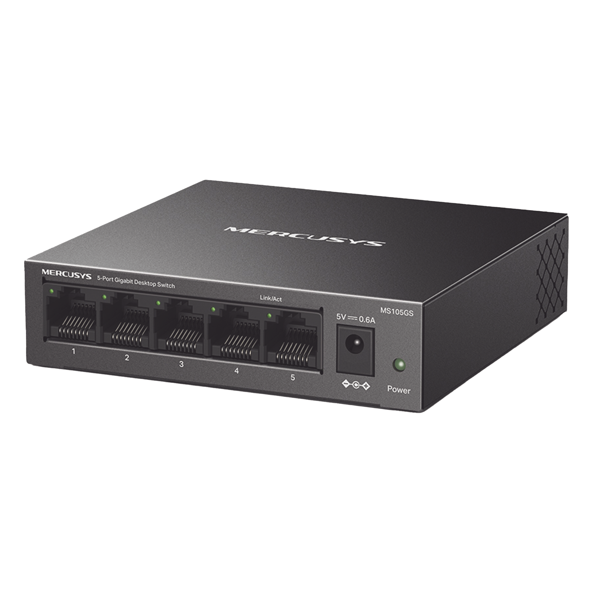 Switch NO Administrable / Para escritorio / Carcasa de metal / 5 puertos 10/100/1000 Mbps / Diseño Compacto / Plug and Play — Mercusys · SKU MS105GS