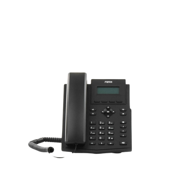 Teléfono IP empresarial para 2 lineas SIP con pantalla LCD, Puertos Gigabit, Códec Opus, conferencia de 6 vías, PoE.