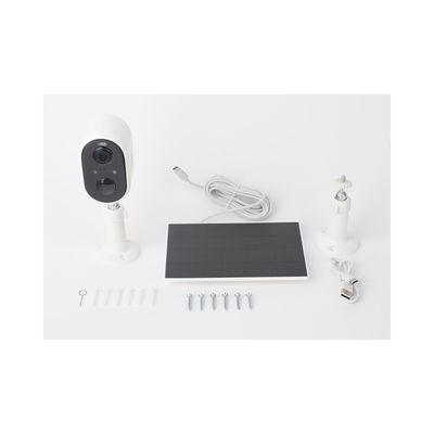 Cámara IP de Batería (Gran Angular) 3 Megapixel | WiFi | Audio Bidireccional | Batería Recargable 5200 mAh | IP65 |Exterior con Protección| Estadísticas de Energía | Detección de Humanos | Incluye Panel So
