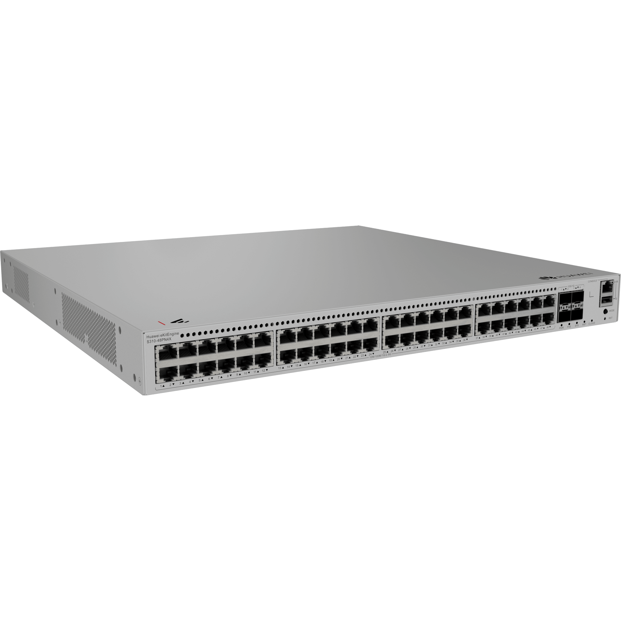 Switch eKit Distribución/Core MultiGigabit PoE+ Capa 3 / 48 puertos PoE+ 2.5 Gbps + 4 SFP+ / iStack / PoE Perpetuo (360 W) / Libre de Licenciamiento