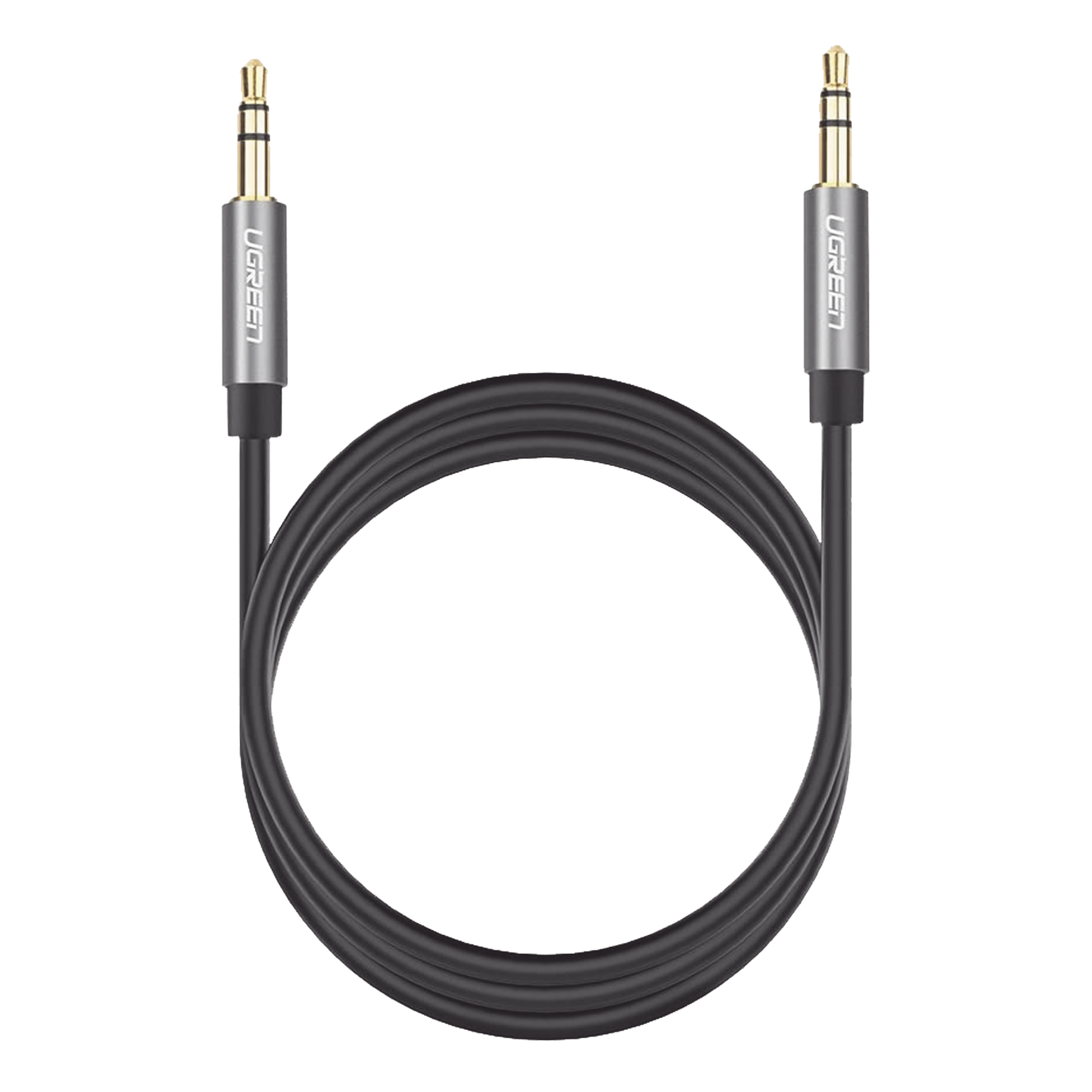 Cable Auxiliar 5 Metros / Conector 3.5mm a 3.5mm / Macho a Macho / Cubierta de TPE / Carcasa de Aluminio / Color Negro