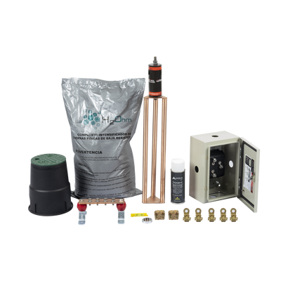 Kit de Tierra Física modelo TG100K con Electrodo Magnetoactivo 67 x 17 cm, capacidad Max: 100 AMP — TOTAL GROUND · SKU KIT-MASTER-100K-V2