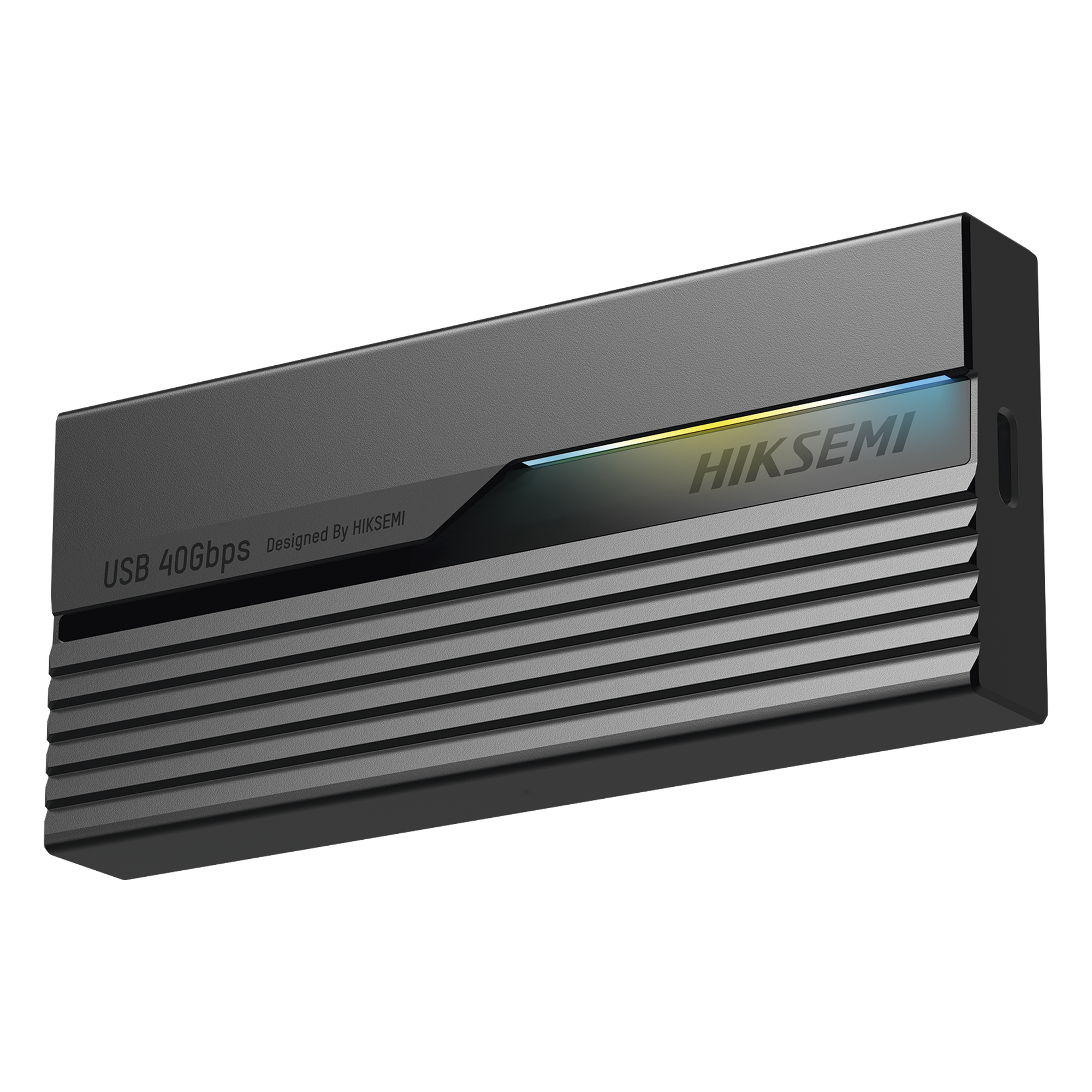 Carcasa para SSD M.2 NVMe / USB4.0 Type-C 40 Gbps / ASUS Aura RGB / Chip ASM2464 / 2242 2260 2280 / Aleación de Aluminio — HIKSEMI by HIKVISION · SKU HS-HUB-MDS4