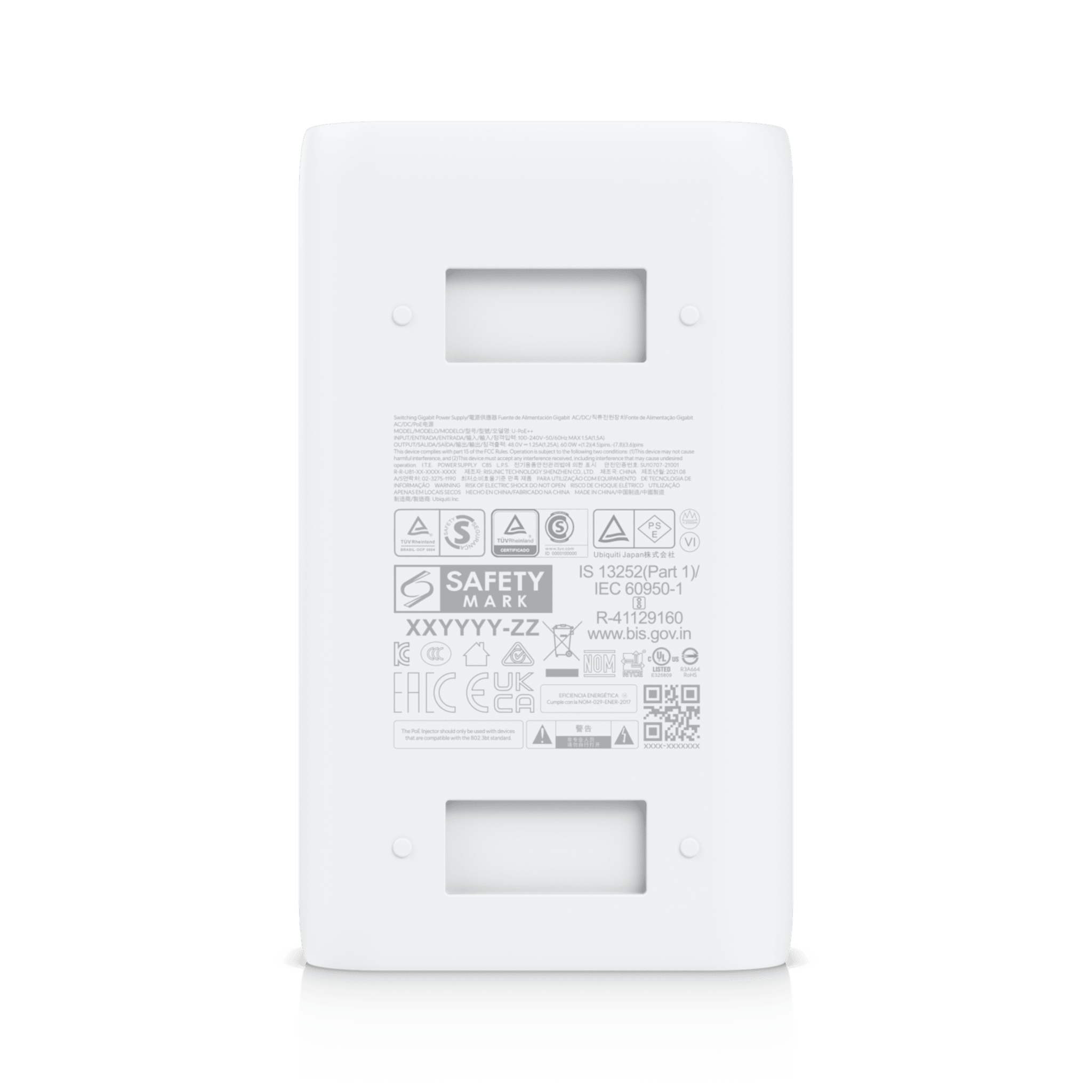 Adaptador PoE++ / 48V DC @ 1.25A/ hasta 60W / Gigabit LAN / Protecciones de Sobretensión