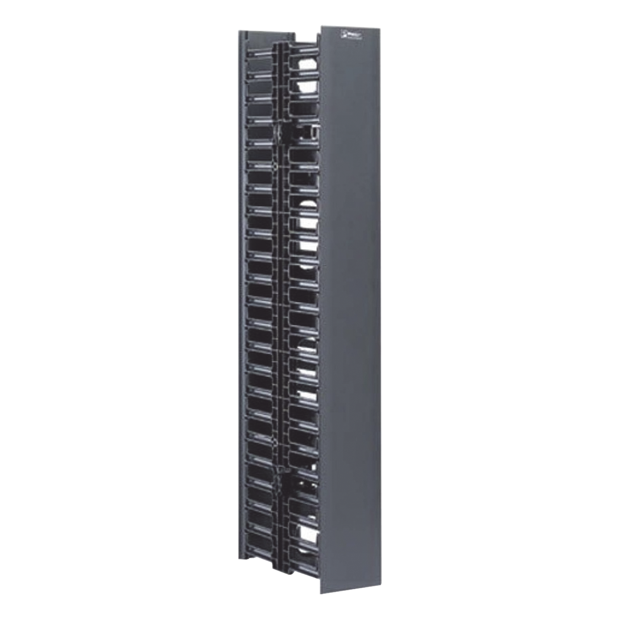 Organizador Vertical NetRunner, Doble (Frontal y Posterior), de 22.5 UR, 4.9in de Ancho, Color Negro — PANDUIT · SKU WMPV22E
