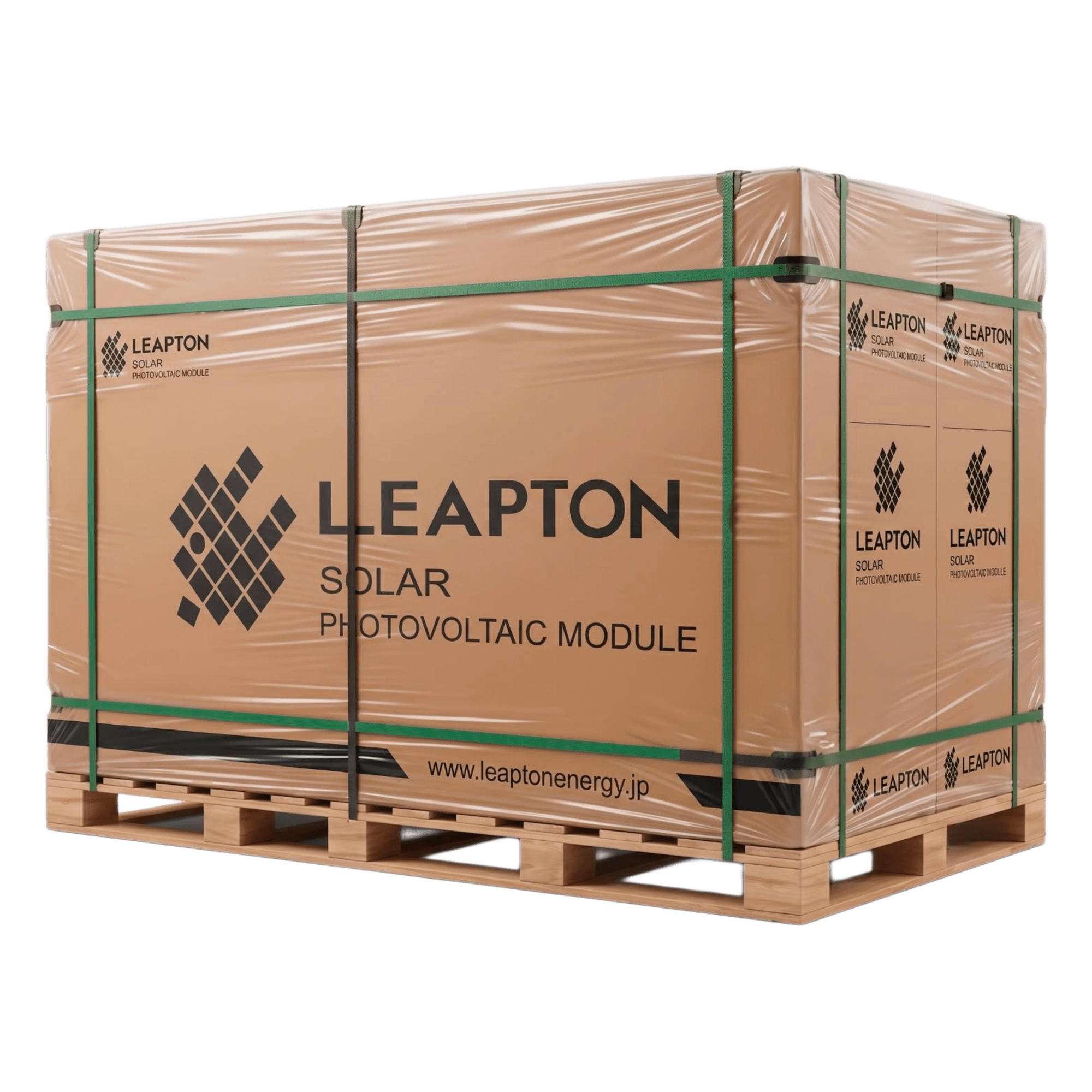  Pallet de 36 piezas de Módulo Solar Doble Vidrio bifacial / 620 W / 49.75 Vcc , Monocristalino, 132 cel de 182 x 210 MM . TOPCON — LEAPTON · SKU LP182*210M66NB620W/36PALLET