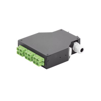 Distribuidor de Fibra Óptica para Riel Din, 6 Acopladores SC/APC Duplex Monomodo con Charola de Empalme