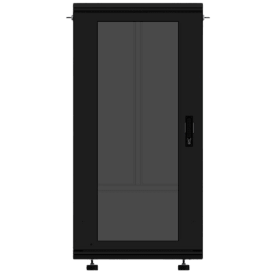Gabinete Rackeable 19 Pulgadas / 24 Unidades / Piso / Puerta de Cristal / Acero Calibres 16-18-20 / Capacidad 750 Kg / Dimensiones 600x605x1190 mm (23.6x23.8x46.9 in) / Ventilación 120 mm, Niveladores Incluidos — LINKEDPRO · SKU LES-60-60-24UG