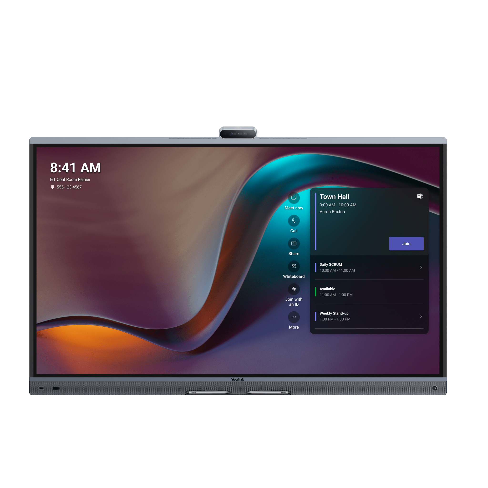 Yealink MeetingBoard 65 Pro, Centro de Colaboración Inteligente con IA, 4K UHD, Android 13, Micrófonos Integrados y Cámara Ultra Gran Angular