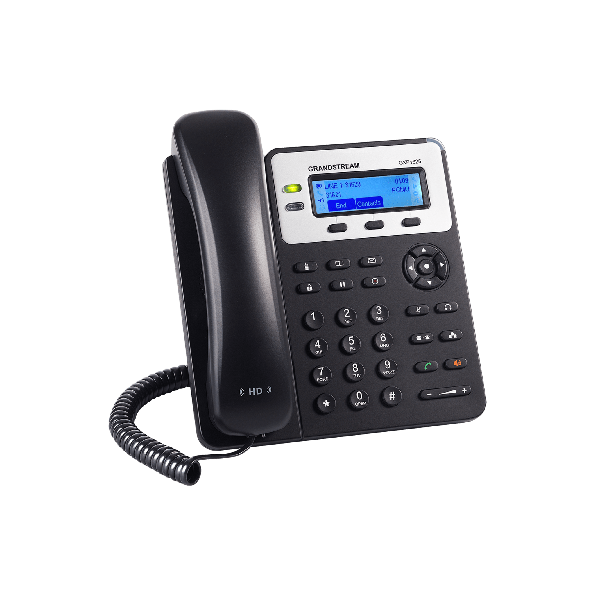 Teléfono IP SMB de 2 Líneas con 3 teclas de función programables y conferencia de 3 vías. PoE