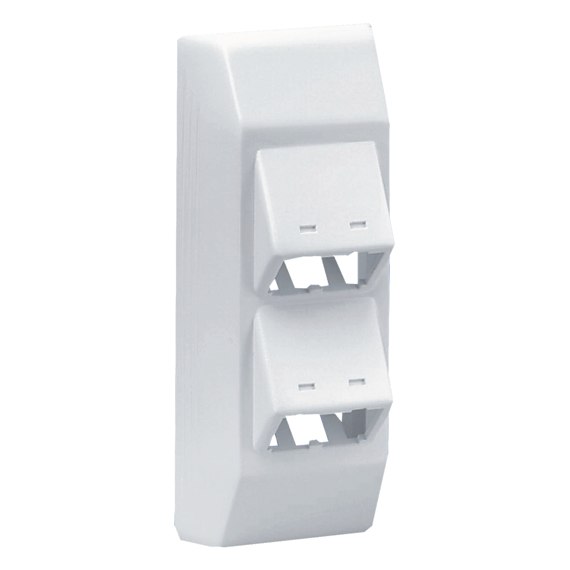 Soporte Con 4 Puertos Mini-Com, Con Bisagras de Instalación a Presión, Para Canaletas T45, Material PVC Rígido, Color Blanco Mate — PANDUIT · SKU T45HDBIW